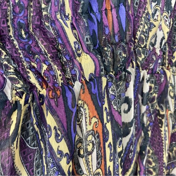 Xhilaration High Low Shear Tunic Top SZ L Empire Waist Multicolored Pattern - Picture 4 of 8